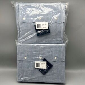 NWT Ralph Lauren Workshirt Chambray 2pc Sheet Set Flat & Fitted King Bed